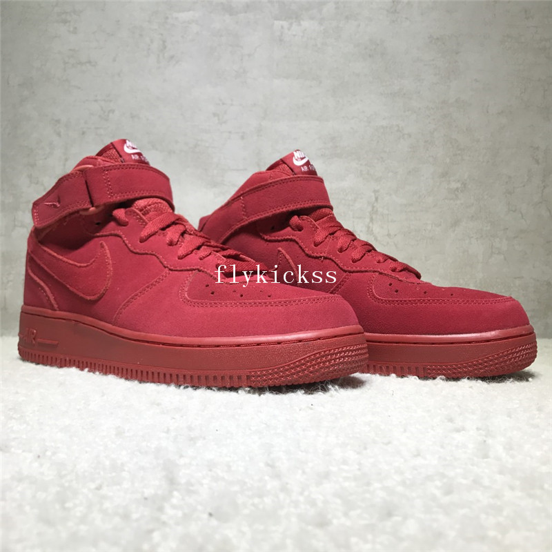 Nike Air Force 1 High Top Mid Gym Red Suede